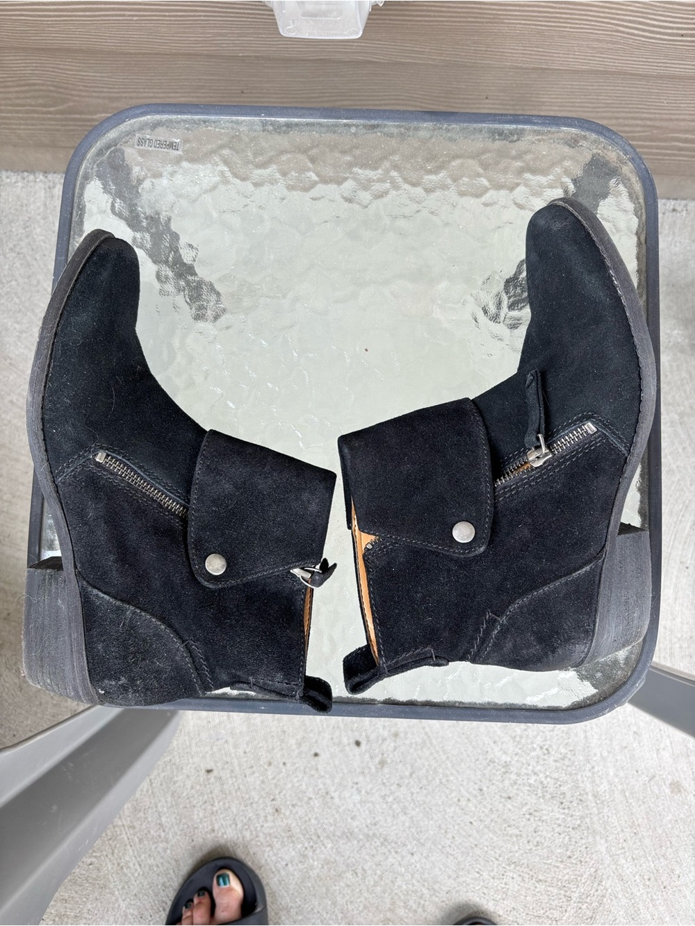 Nine West Vintage America Collection Vableaker Suede Black Ankle Boots